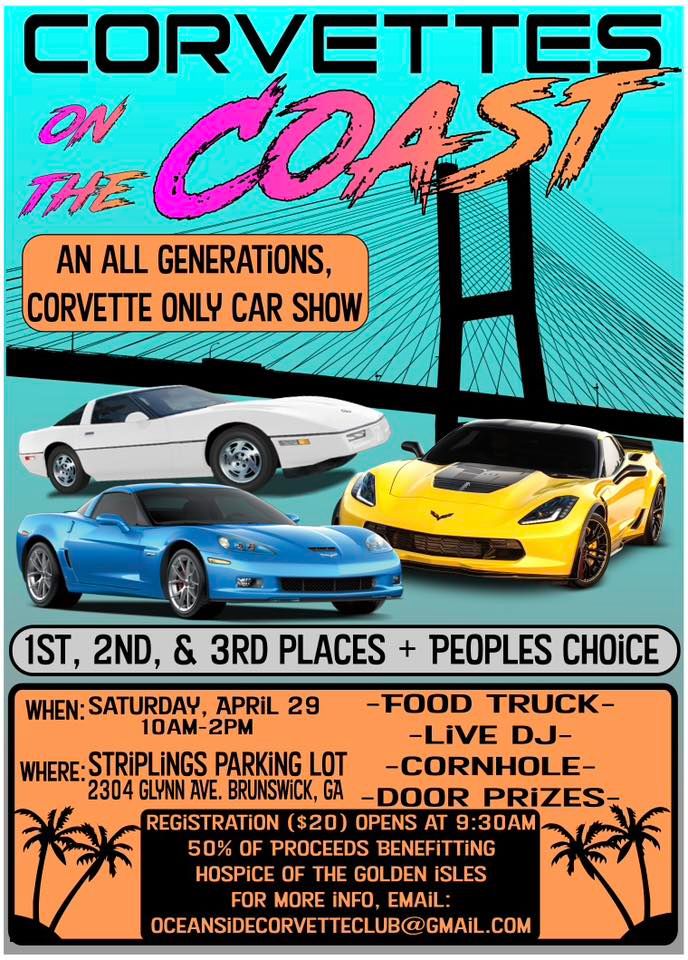 Corvettes on the Coast! Car Show, 29 April | Event in Brunswick | AllEvents.in