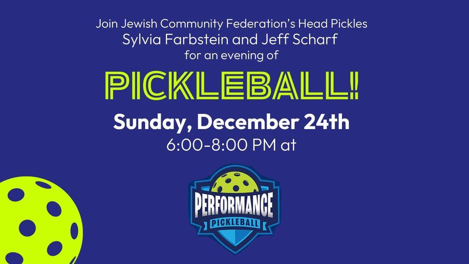 JCFRs Evening of PICKLEBALL!, Performance Pickleball, 1406 N Parham Rd
