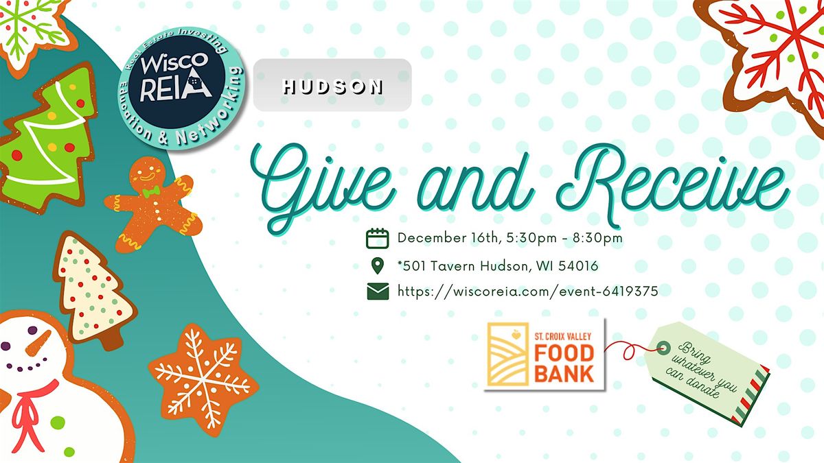 WiscoREIA Hudson: Christmas Party: Give & Receive, 16 December | Event in Hudson | AllEvents