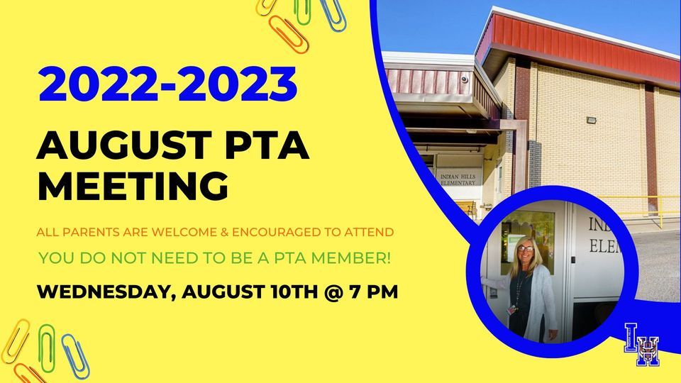 August 2022 PTA Meeting Indian Hills Elementary School Pocatello August 10 2022 AllEvents in August 2022 PTA Meeting Indian Hills Elementary School Pocatello August 10 2022 AllEvents in