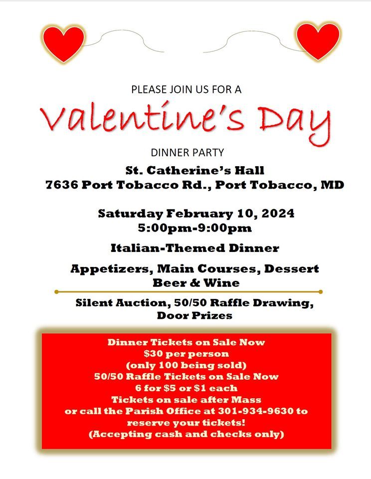 Valentine’s Day Dinner, 7636 Port Tobacco Rd, Port Tobacco, MD 20677