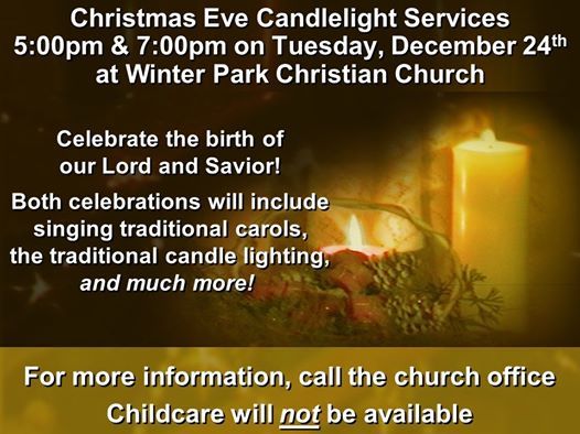 Christmas Eve Candlelight Service At Winter Park Christian Church