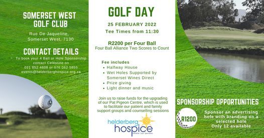 Golf Day Somerset West Golf Club February 25 2022 Allevents In Mvba 2022 Golf Tournament