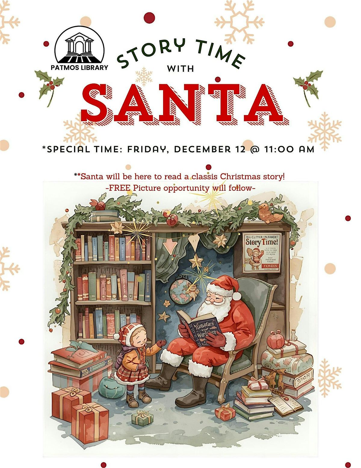 Story Time With Sants at The Patmos Library, 12 December | Event in Hudsonville | AllEvents