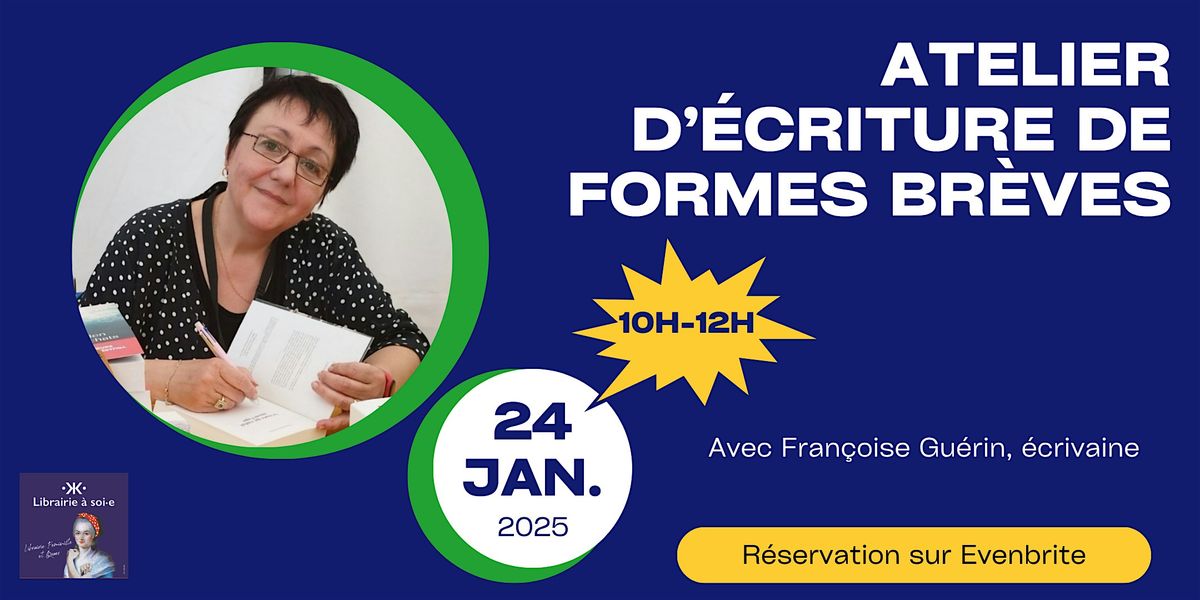 Atelier d'écriture "Formes brèves" avec F. Guérin, 24 January | Event in LYON | AllEvents