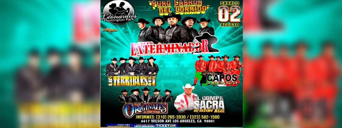 GRUPO EXTERMINADOR & MAS, 2 August | Event in Huntington Park | AllEvents