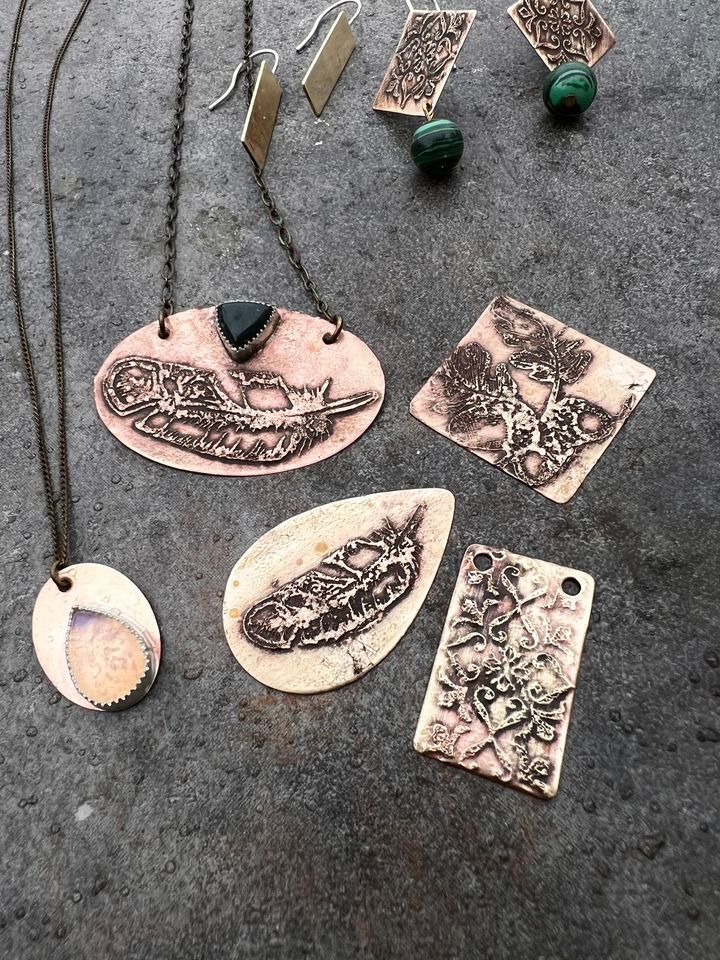 Etched Metal Jewelry Sparrow Collective, Greendale, December