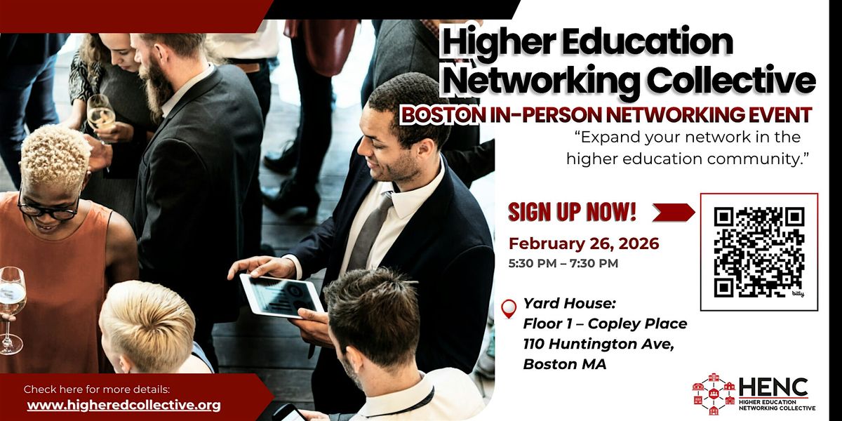Higher Education Networking Collective, 26 February | Event in Boston | AllEvents
