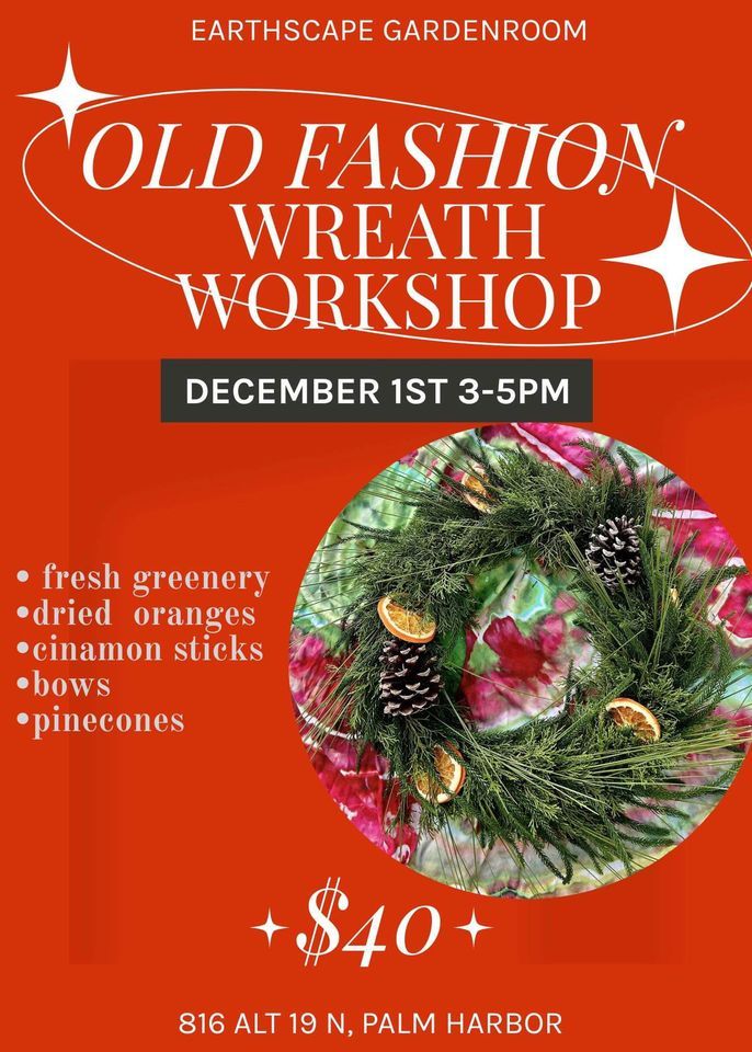 Old Fashion Wreath , Earthscapes Garden Room, Palm Harbor