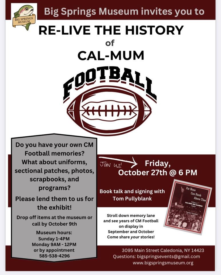 History of Cal-Mum Football Book talk and signing with Tom Pullyblank ...