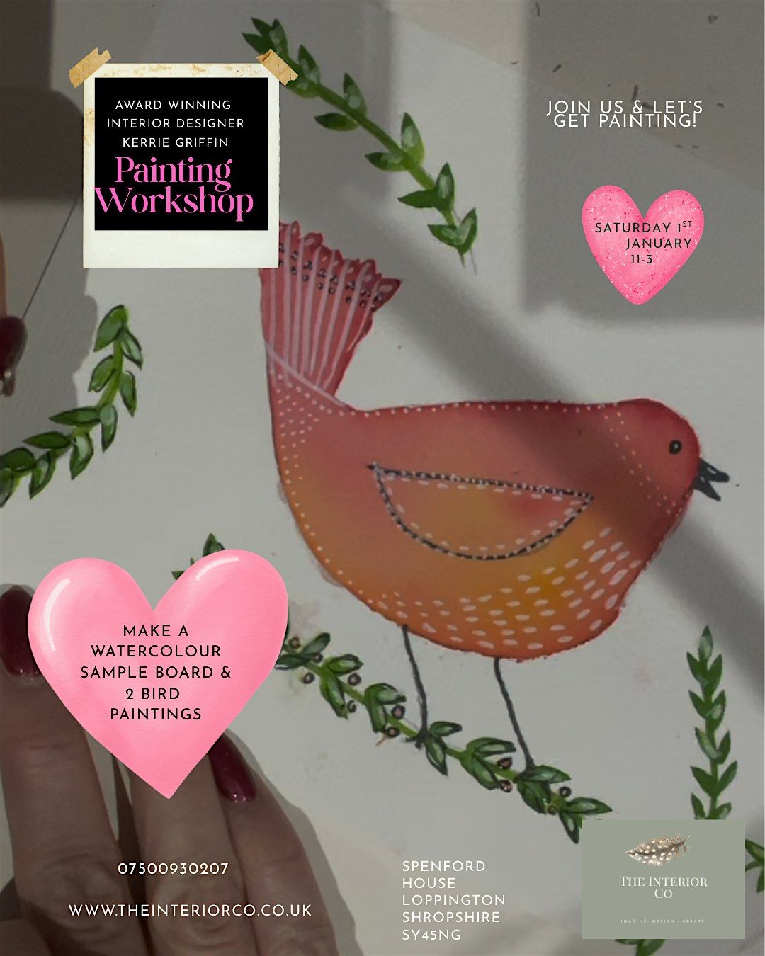 Watercolour & Doodle Bird Workshop 31st January 2026