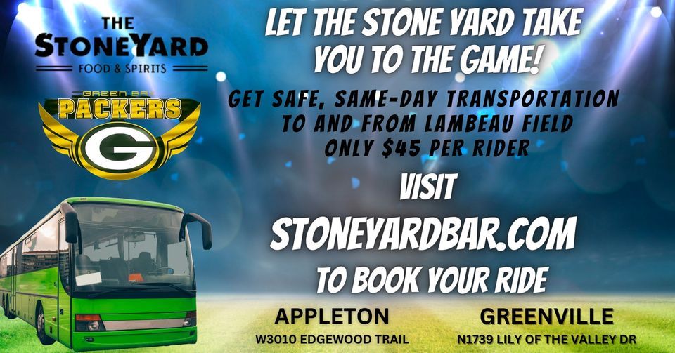 Green Bay Packers Bus, Lambeau Field Packer Stadium, Green Bay