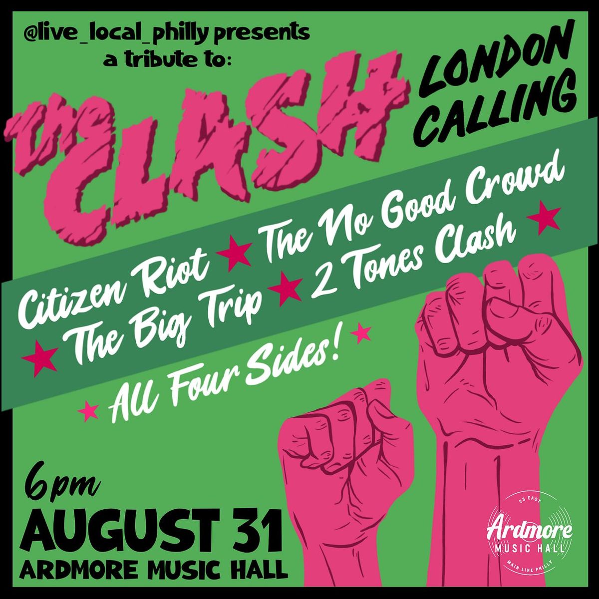 London Calling - Philly Tribute to The Clash at Ardmore Music Hall, 31 August | Event in Ardmore | AllEvents