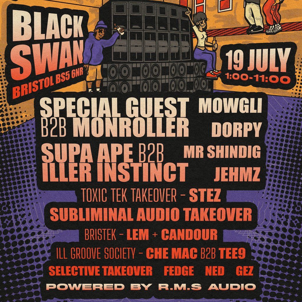 ZONE 1 - w/ RMS SOUNDSYSTEM - THE LAST BLACK SWAN (2025), 19 July | Event in Bristol | AllEvents