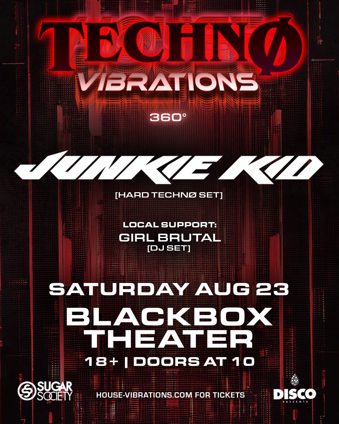 Techno Vibrations: Junkie Kid, 22 August | Event in Charlotte | AllEvents