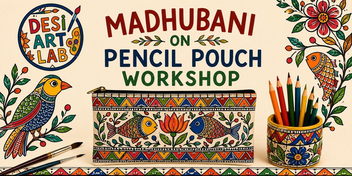 Madhubani on Pencil Pouch