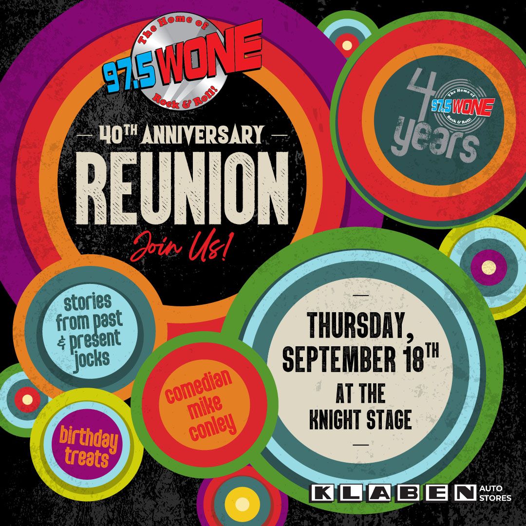97.5 WONE 40th Anniversary Reunion at John, James and Clara Knight Stage, 18 September | Event in Akron | AllEvents