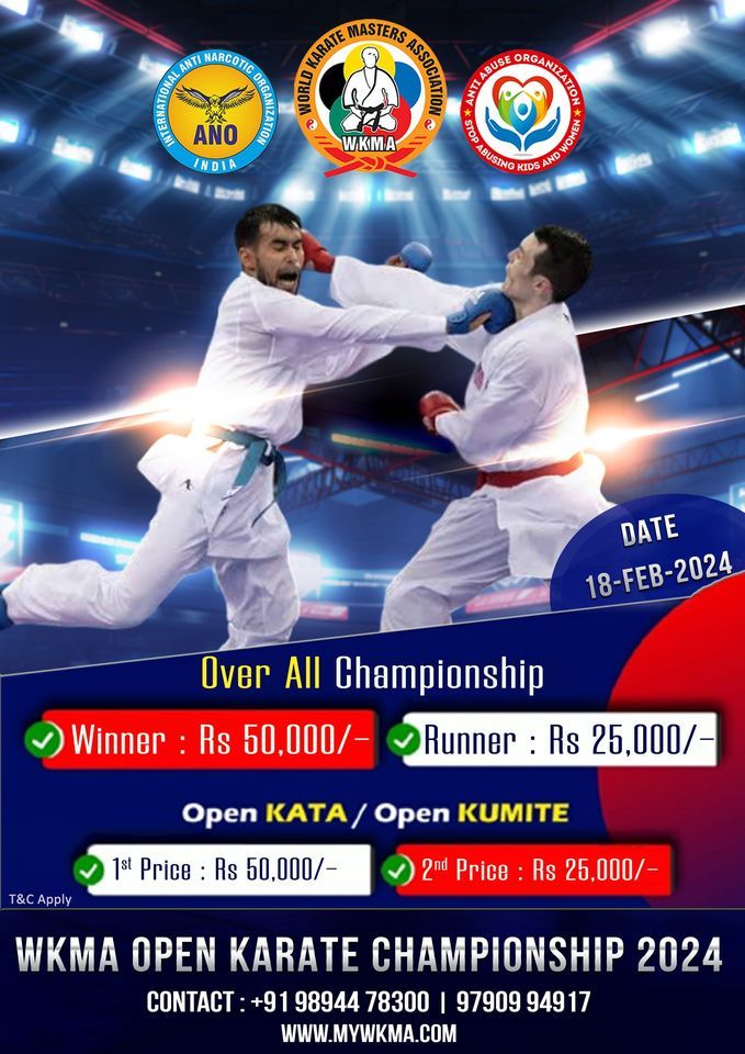 WKMA Open Karate Championship 2024, Chennai/Madras, 18 February 2024 AllEvents.in