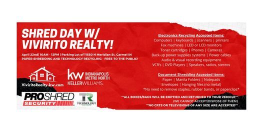 Shred Day Document Shredding And Technology Recycling Vivirito Realty Llc Carmel April 22 2021 Allevents In Shred It Day Columbus Ohio 2022