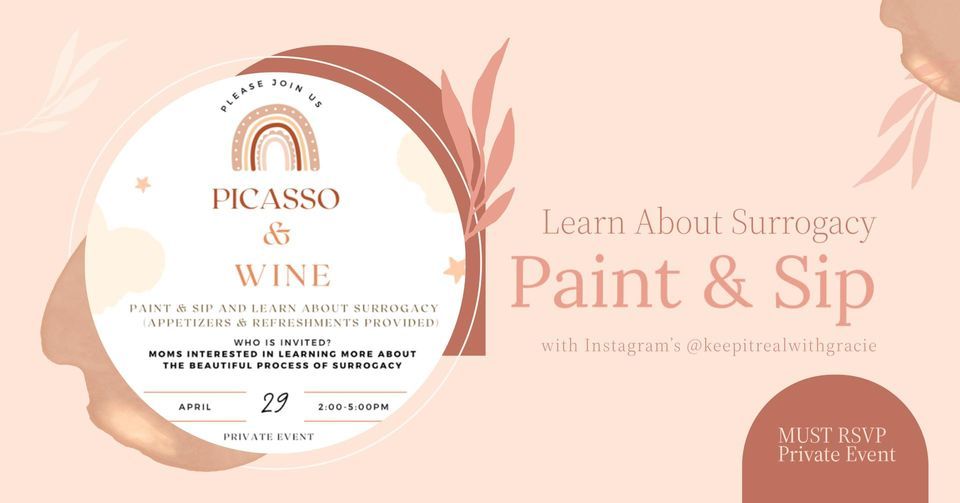Learn About Surrogacy Paint & Sip, Picasso & Wine, Reno, 29 April 2023