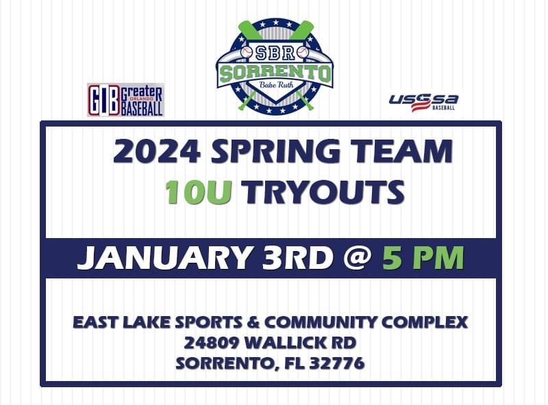 10U Premier Team Tryouts, East Lake Community Park, Sorrento, January 3
