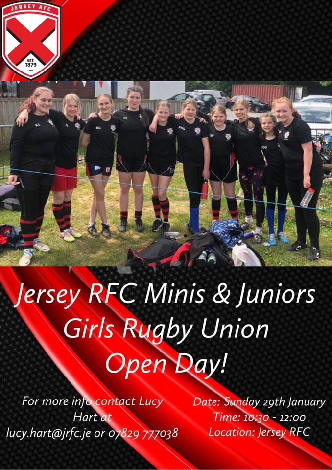 Minis & Juniors Girls Rugby Union Open Day!, Jersey Rugby Club, January