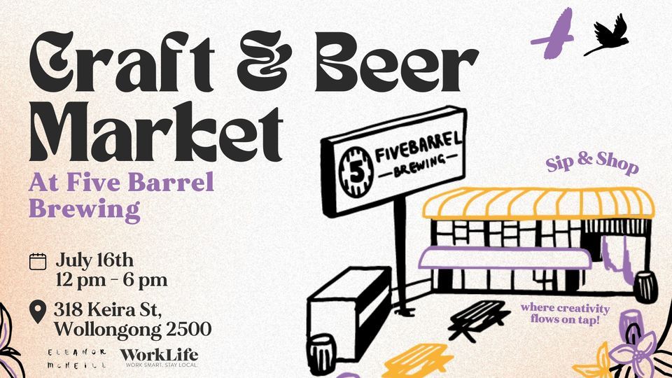 Craft & Beer Market, Five Barrel Brewing, Wollongong, July 16 2023