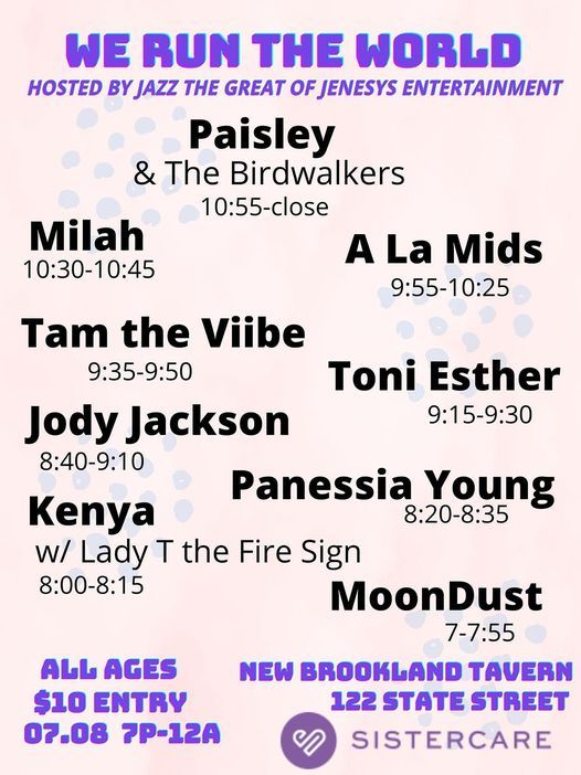 We Run The World A Benefit Show For Sistercare At Nbt New Brookland Tavern West Columbia July 8 2021 Allevents In New Brookland Tavern Calendar