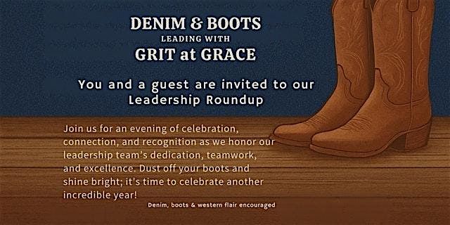 Denim & Boots Leading with GRIT @ Grace, 4 December | Event in Pearland | AllEvents