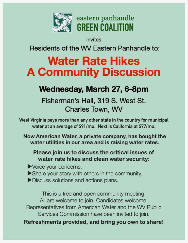 Community Discussion : Water Rate Hikes, Fishermen Hall, Charles Town, 27  March 2024 | AllEvents.in