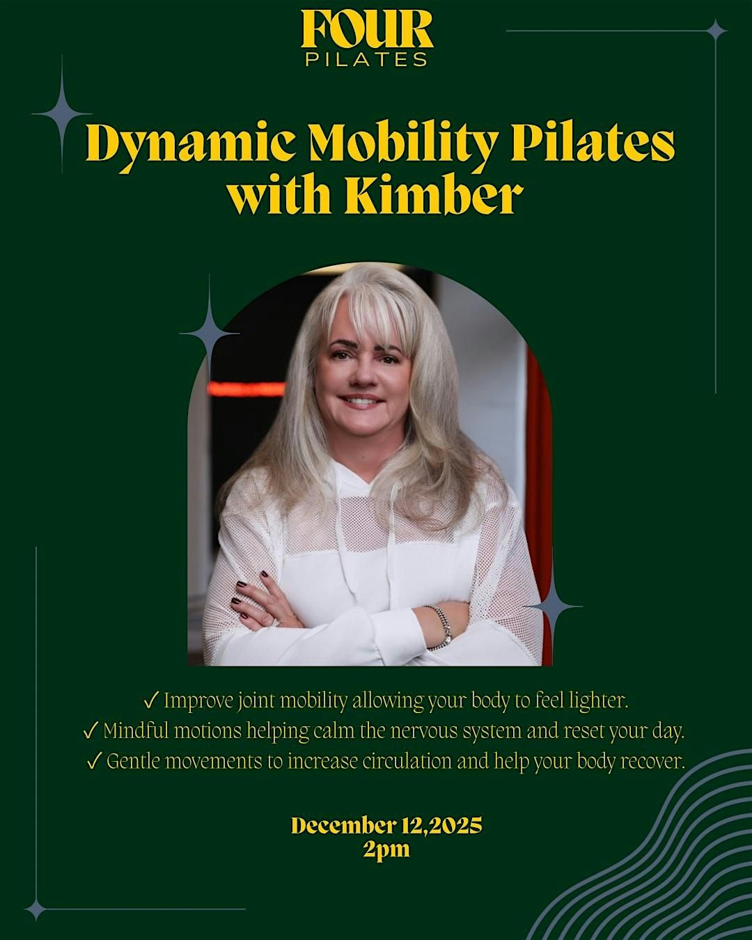 Dynamic Mobility w/ Kimber | FOUR Pilates | Event in Washington | AllEvents