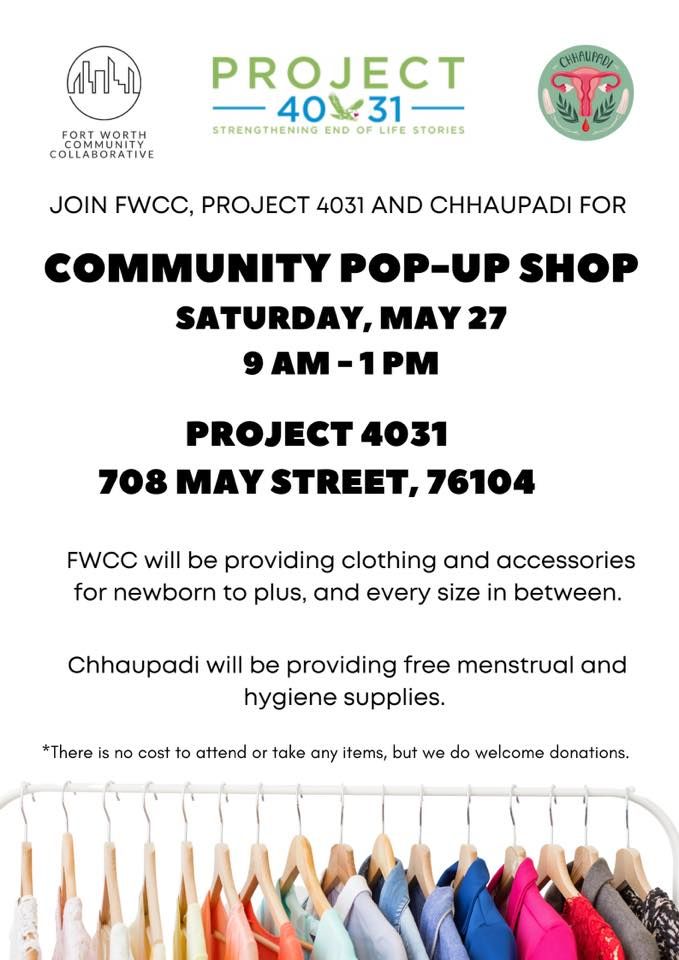 Community Pop-Up Shop with Project 4031 and Chhaupadi, Project 4031 ...