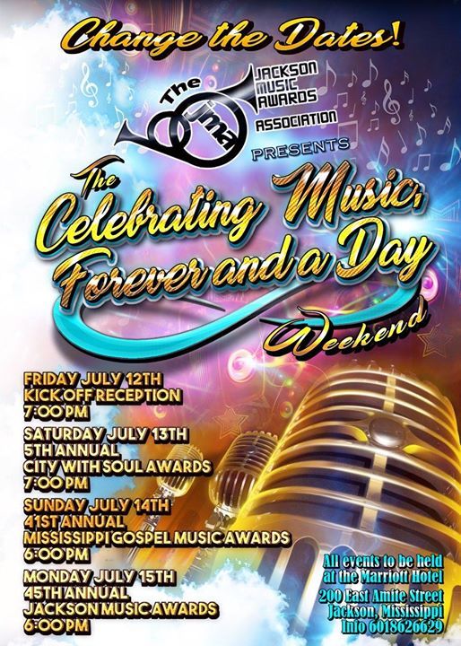 Jackson Mississippi Music Awards, Marriott Hotel, Jackson, 14 July 2019