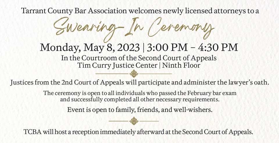 Swearing-In Ceremony for Newly Licensed Attorneys, Tim Curry Criminal ...