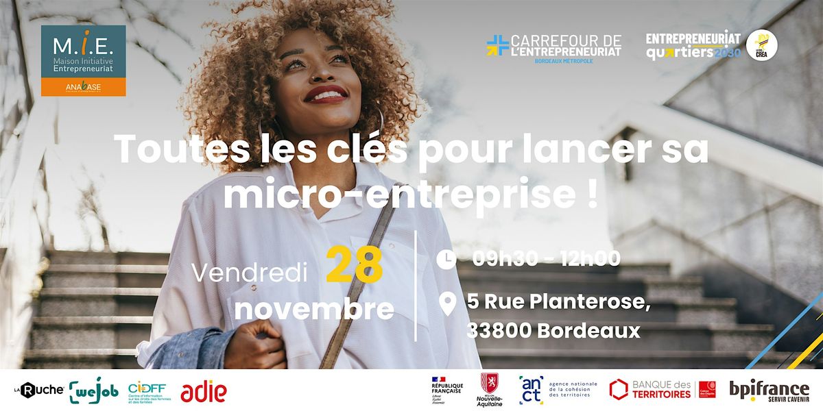 Toutes les clés pour lancer sa micro-entreprise !, 28 November | Event in Bordeaux | AllEvents