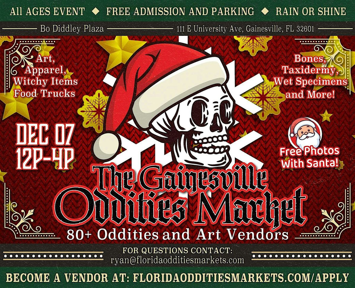 Gainesville Oddities Market @ Bo Diddley Plaza December 2025 Edition, 7 December | Event in Gainesville | AllEvents