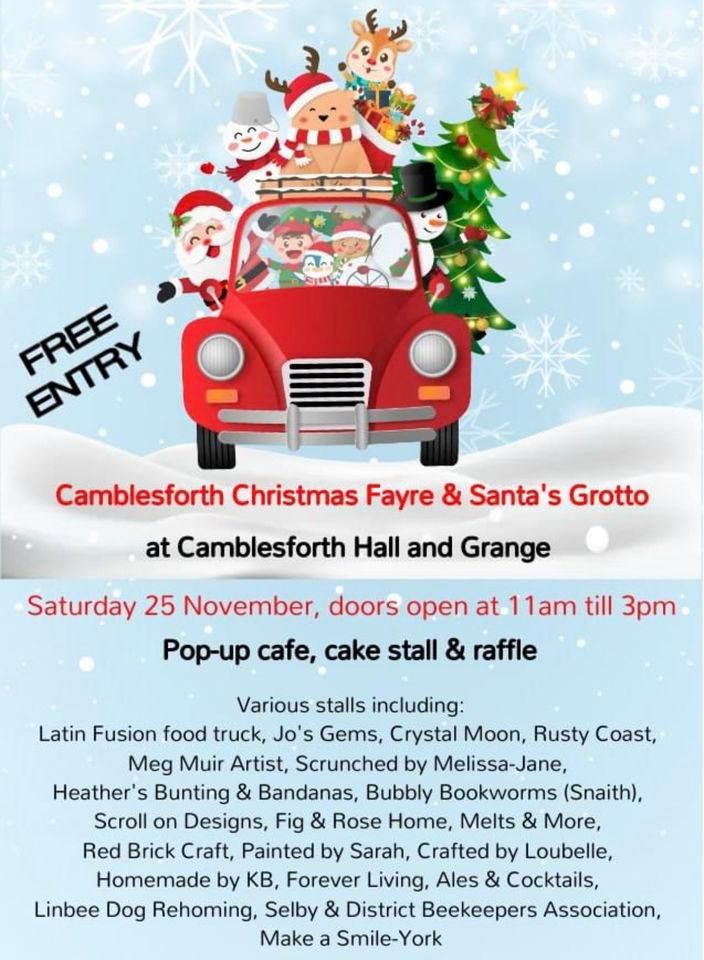 We are attending Camblesforth Christmas Fayre, Camblesforth Hall and