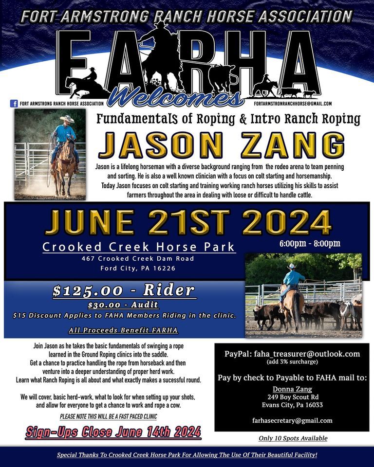 Ranch Roping with Jason Zang, Crooked Creek Horse Park, Ford City, 21