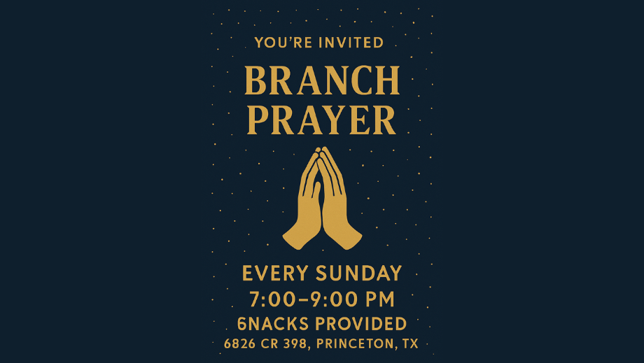 Branch Prayer, 7 September | Event in Princeton | AllEvents