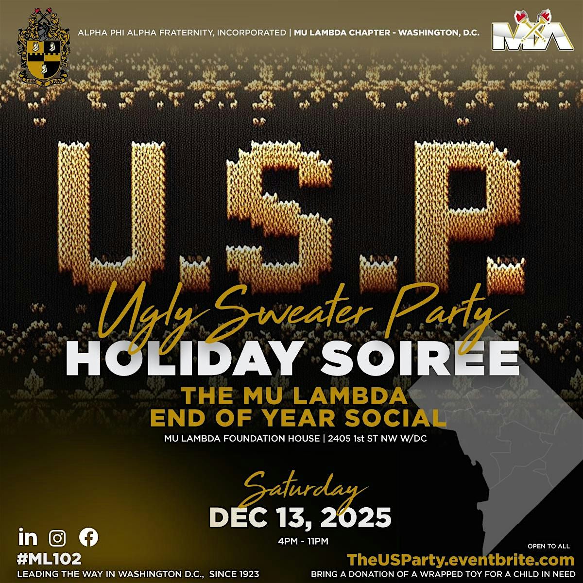 Mu Lambda | Holiday Soiree  U.S.P., 13 December | Event in Washington | AllEvents
