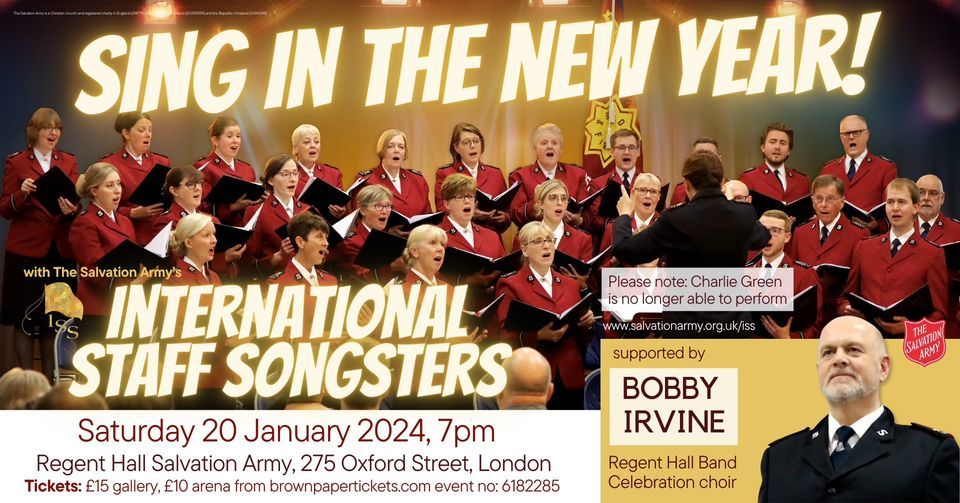 Sing in the new year with the International Staff Songsters, with Bobby ...