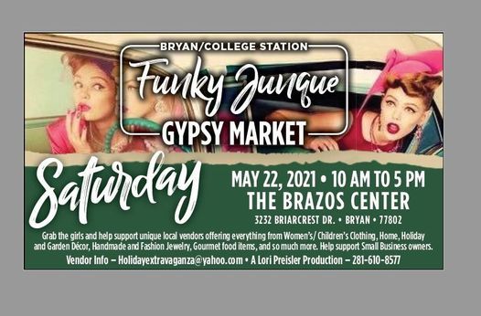 Bryan College Station Junque Gypsy Market The Brazos Center Bryan May 22 2021 Allevents In Christmas Festival 2021 Bryan College Station Tx
