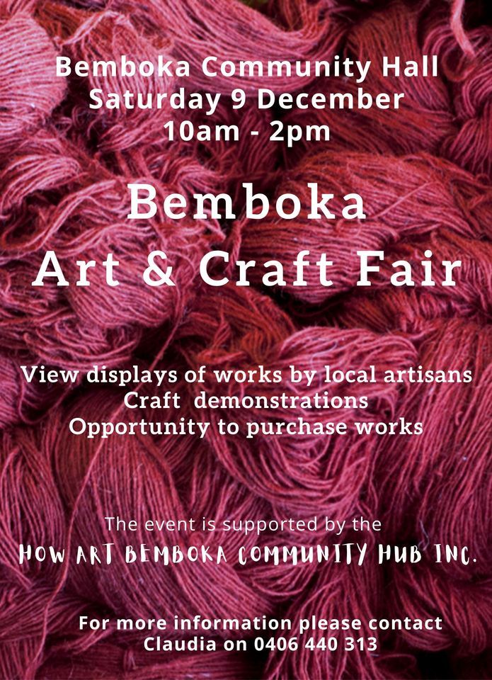 Bemboka Art & Craft Fair, Bemboka Memorial Hall, Catalina, December 9