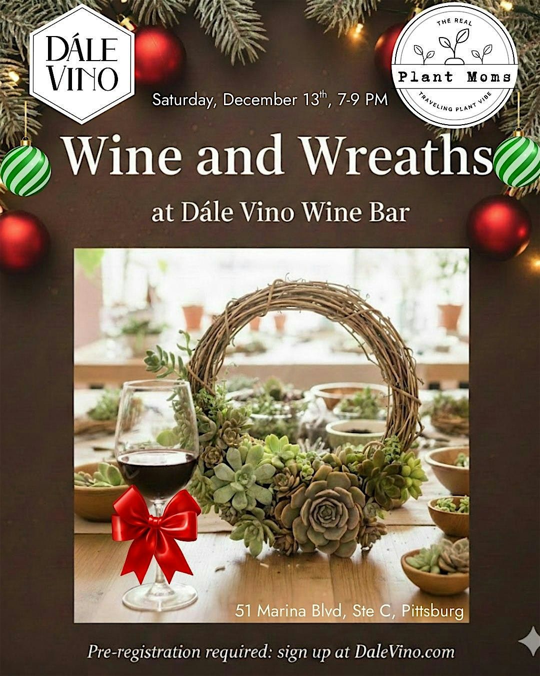 Wine & Wreaths, 13 December | Event in Pittsburg | AllEvents