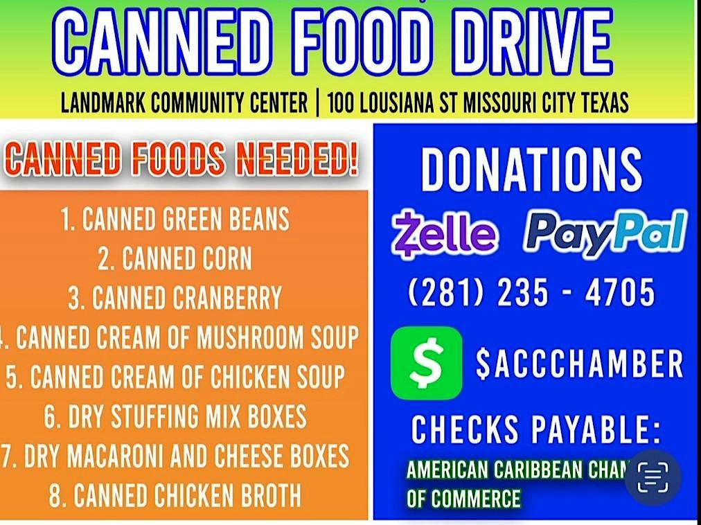 Thanksgiving Canned and Dry Goods Donation Drive!!, Landmark Community ...
