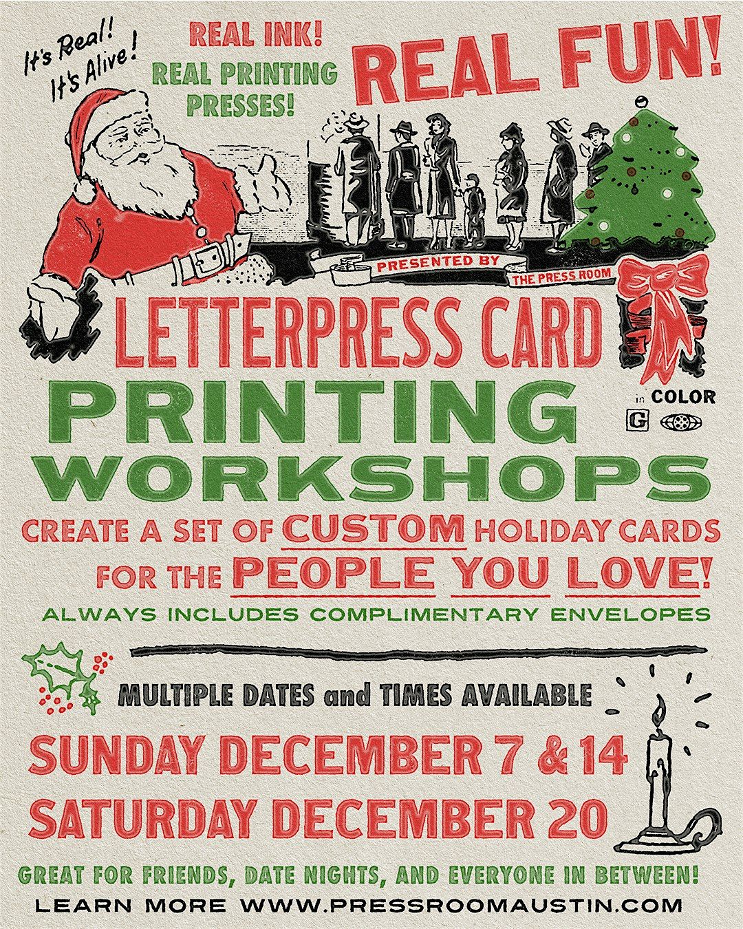 The Press Room Presents: Holiday Card Printing Party, 20 December | Event in Austin | AllEvents