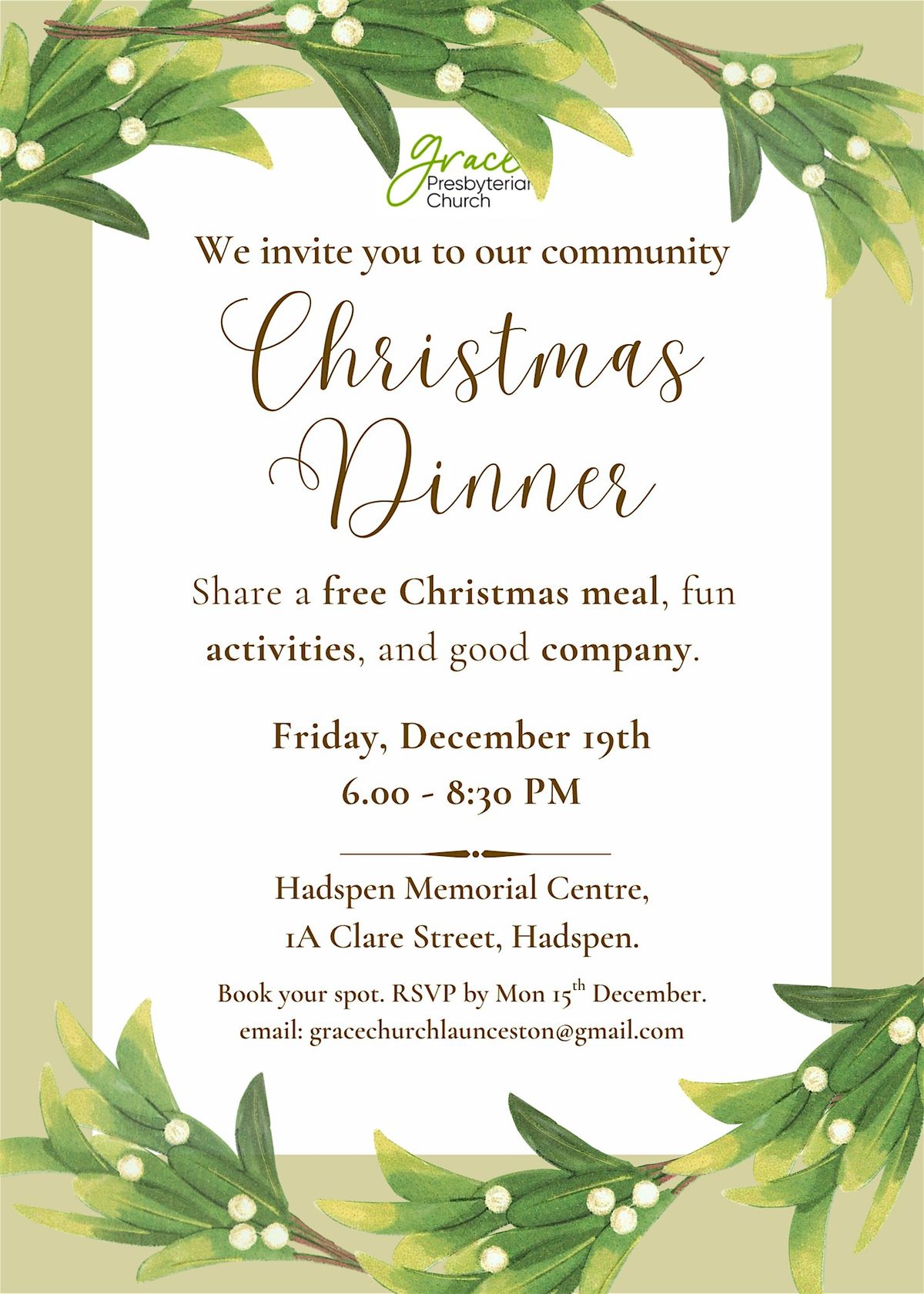 Community Christmas Dinner, 19 December | Event in Hadspen | AllEvents
