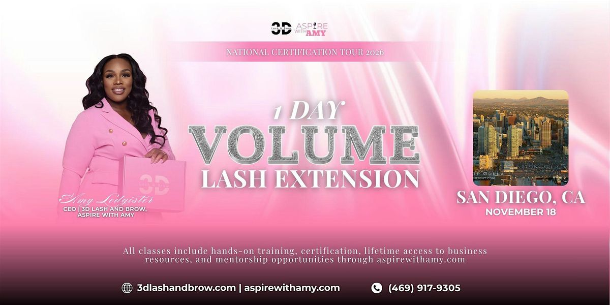 VOLUME LASH EXTENSION CERTIFICATION – SAN DIEGO, CA (NOV 18, 2026), 18 November | Event in San Diego | AllEvents