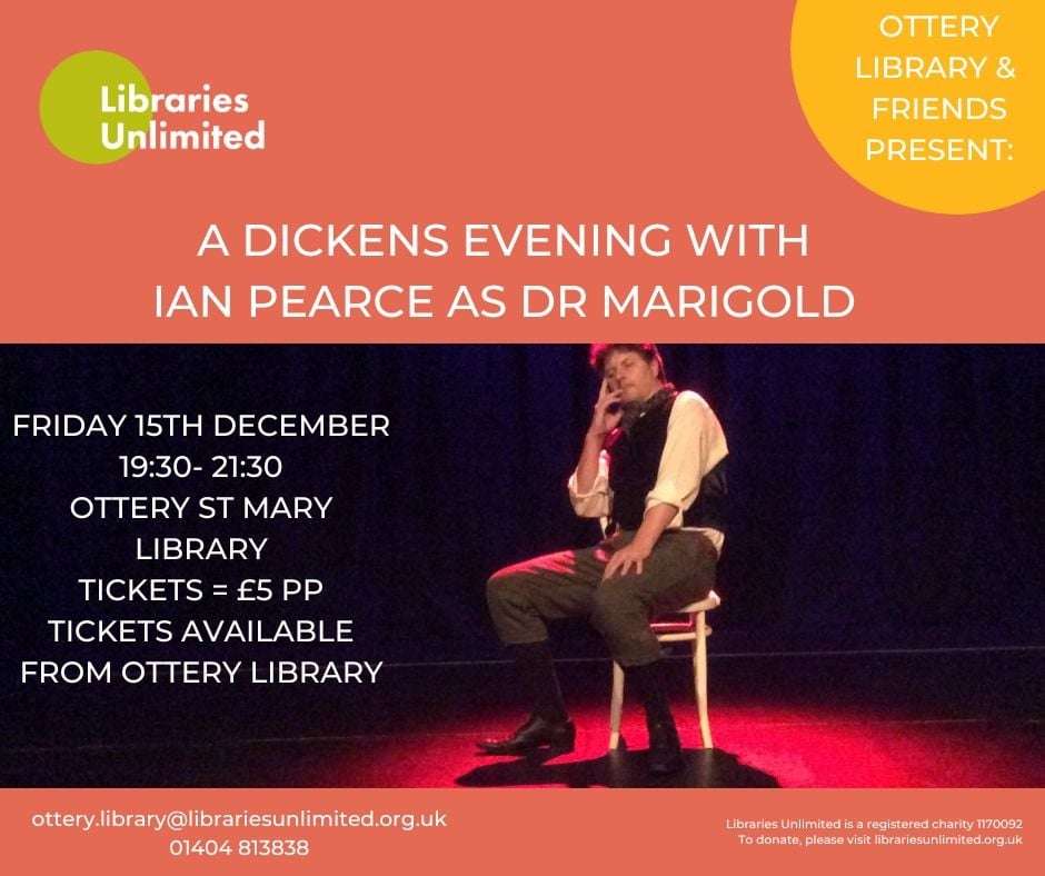 A Dickens evening with Ian Pearce as Dr Marigold, Ottery St Mary ...