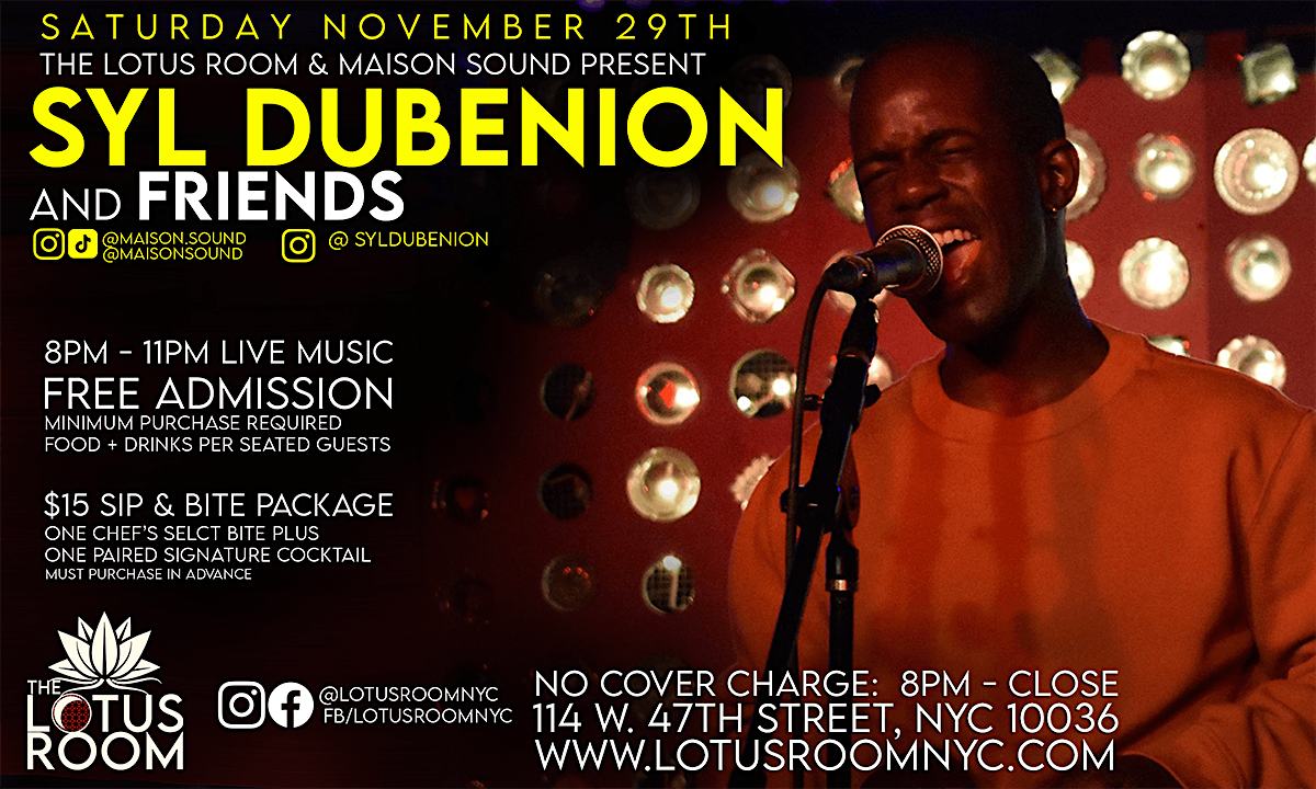 RSVP FREE Admission: SYL DUBENION - LIVE Jazz Music Show NYC Times Square, 29 November | Event in New York